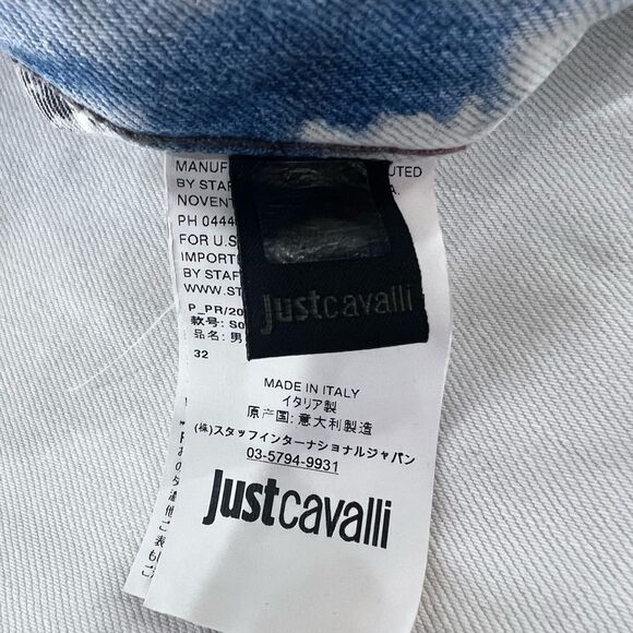 Just Cavalli Light Wash Beaded Snake Slim Fit Jeans 32x34 Italy Designer Denim - Picture 13 of 15